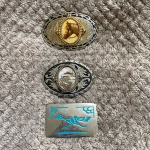 3 Belt Buckles, One Lot